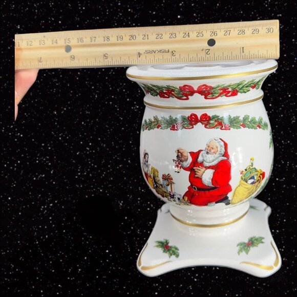 FRANKLIN MINT 1992 Porcelain Candle Stick Holder Night Before Christmas Set 2 - Picture 4 of 14